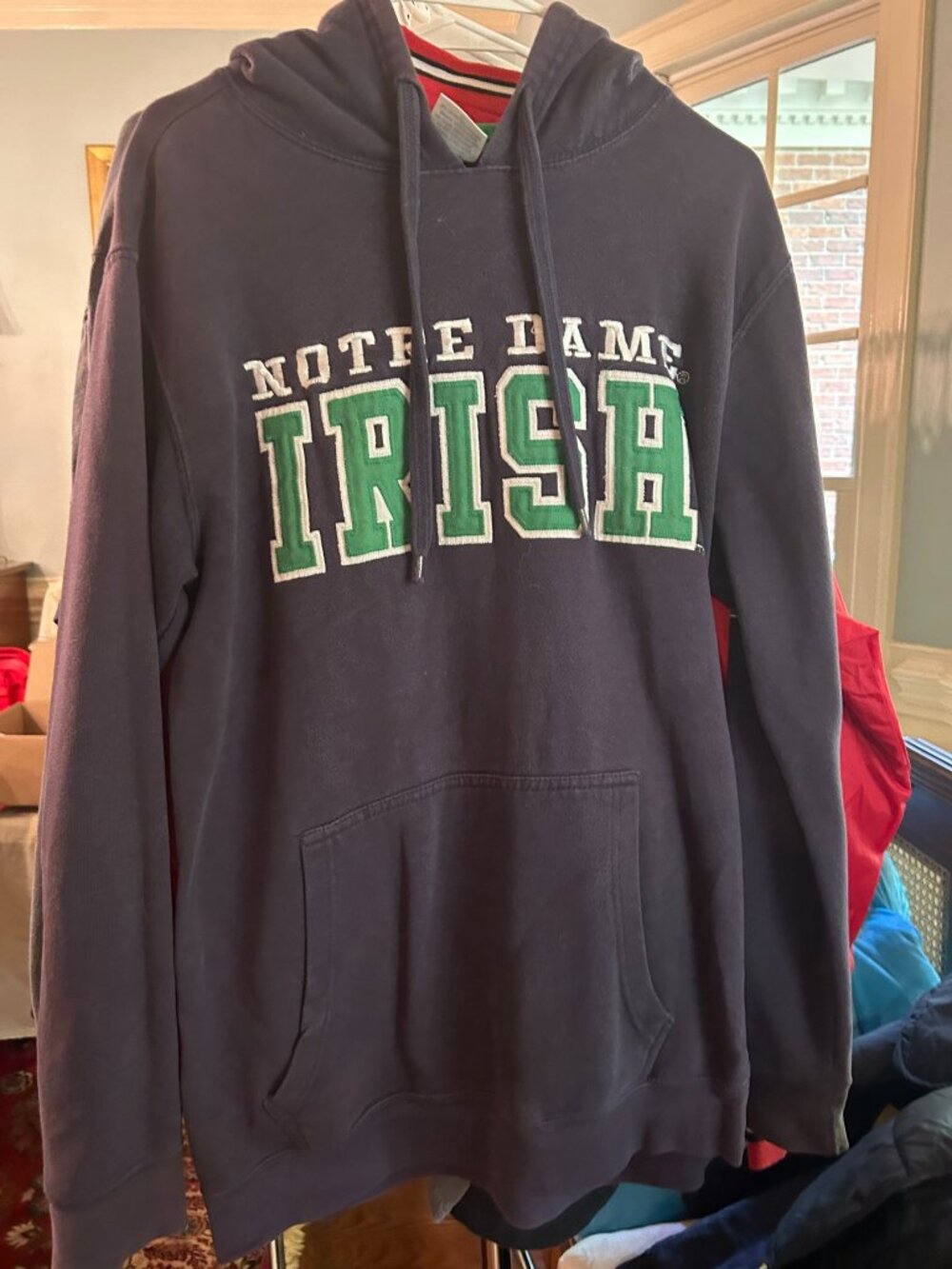 Notre Dame Fighting Irish Navy Green Pullover Hoodie S